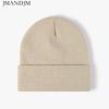 Available Autumn and Winter Warm Thickened Double Beanie Hat Simple Men's Women's Knitted Hat