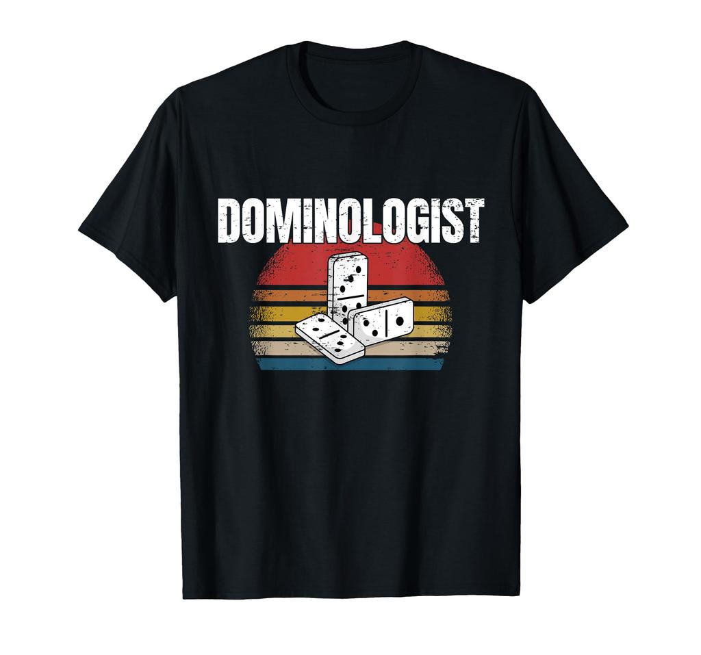 Retro Domino Player Domino Game Dominologist Funny Sayings T-Shirt