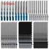 10/50 Pieces Jigsaw Blade Set HCS Various Saw Blades with T-shaped Handle Sharp and Fast Cutting Wood Thin Metal Cutting Tool