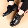 Fashion Brand Men's Lace Up Business Casual Leather Shoes New Autumn Men's Round Toe Comfortable Carved Bloch Trendy Shoes