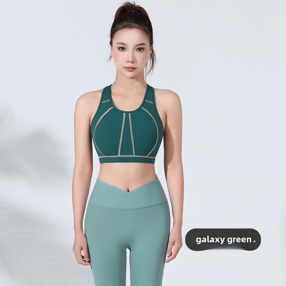 Женский спортивный бюстгальтер больших размеров контрастного цвета — поддержка для йоги и бега с красивым дизайном спины