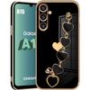 Case for Samsung Galaxy A15 4G-5G - Black - Shockproof Silicone - Heart Bracelet - Trendy Design