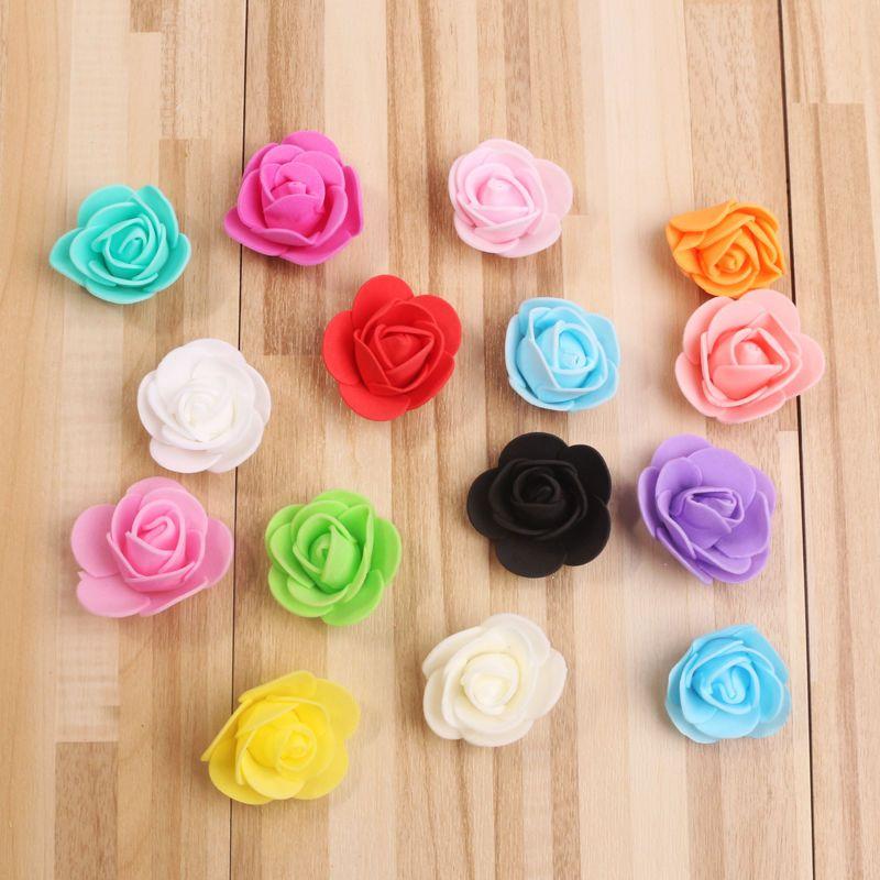 10/50/100 шт. 3 см пенопластовая роза для медведя искусственные цветы Diy подарочная коробка свадебные декоративные рождественские украшения для дома 20 цветов