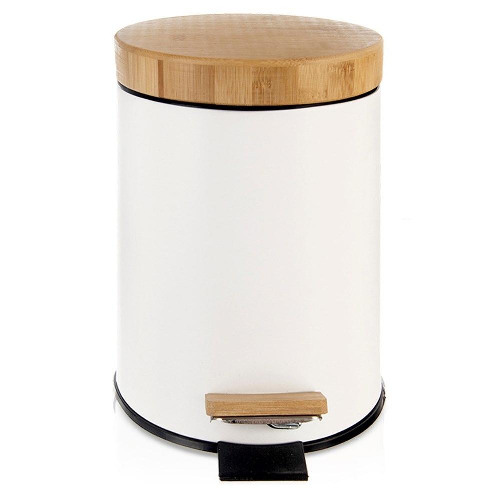Metal waste bin with pedal, white, WHITELINE, 3 l