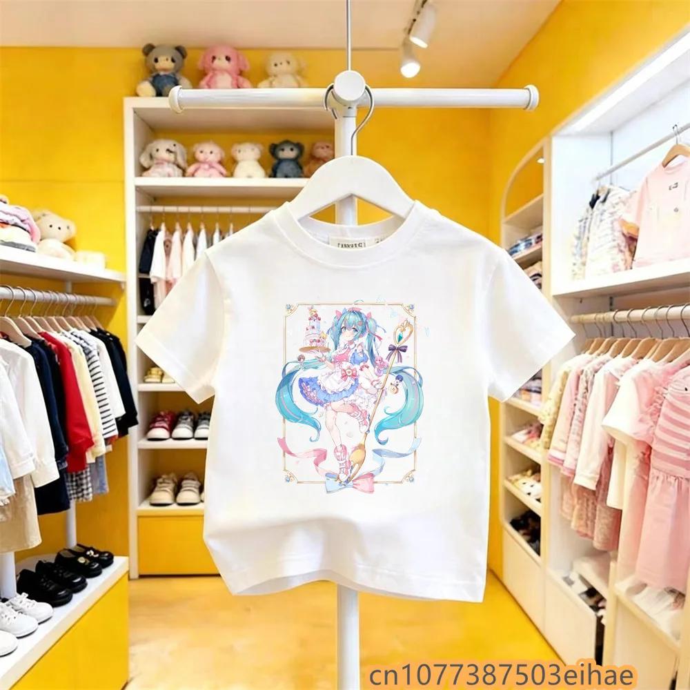 Hatsune Miku Future MIKU Line New Design Pure Cotton Printed Short Sleeve Casual Breathable T Shirt For Boys Girls Home Wear