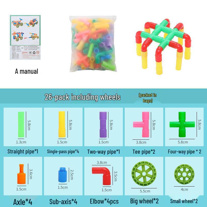 Kids' Plumbing Play Set: Interlocking Water Pipe Building Blocks for Toddlers