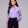 New Women's European & American Style Chiffon Blouse – Sexy Stand Collar, Tie Knot, Long Sleeve