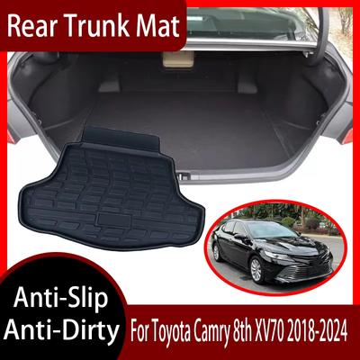Коврик в багажник Для Toyota Camry 8-го поколения XV70 2018 -2024 Задний коврик в багажник Водонепроницаемый Противоскользящий Противогрязевой Напольный коврик