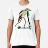 Bush-stone Curlew On a Scooter Blue T-Shirt S-5XL Best T-Shirt