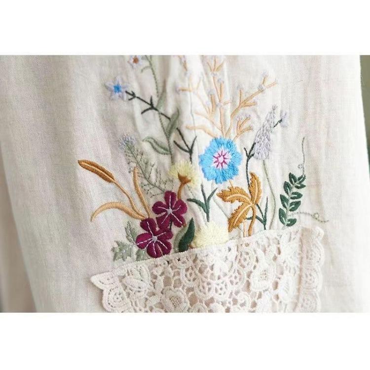 Весенние и летние женские укороченные брюки-шаровары летние свободные кружевные вышитые брюки-фонарики