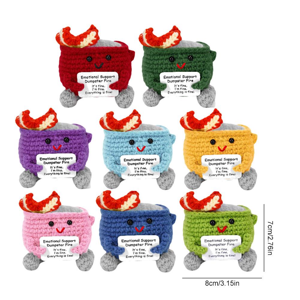 Вязаный Помойный огонь Милый Эмоциональная поддержка Помойный огонь Позитивный Вязаный Помойный огонь Украшение для офиса и дома Подарки