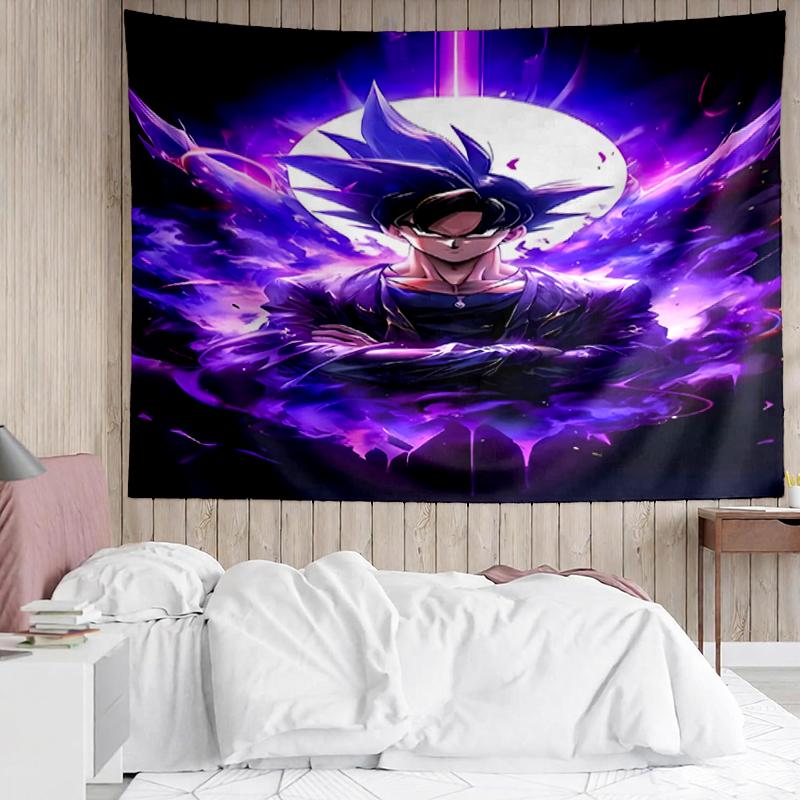 Dragon-Ball Print Tapestry, Backdrop, Easy Setup, Ideal for Bedroom, Office & Living Room, with Aesthetic Wall Hanging Decor.