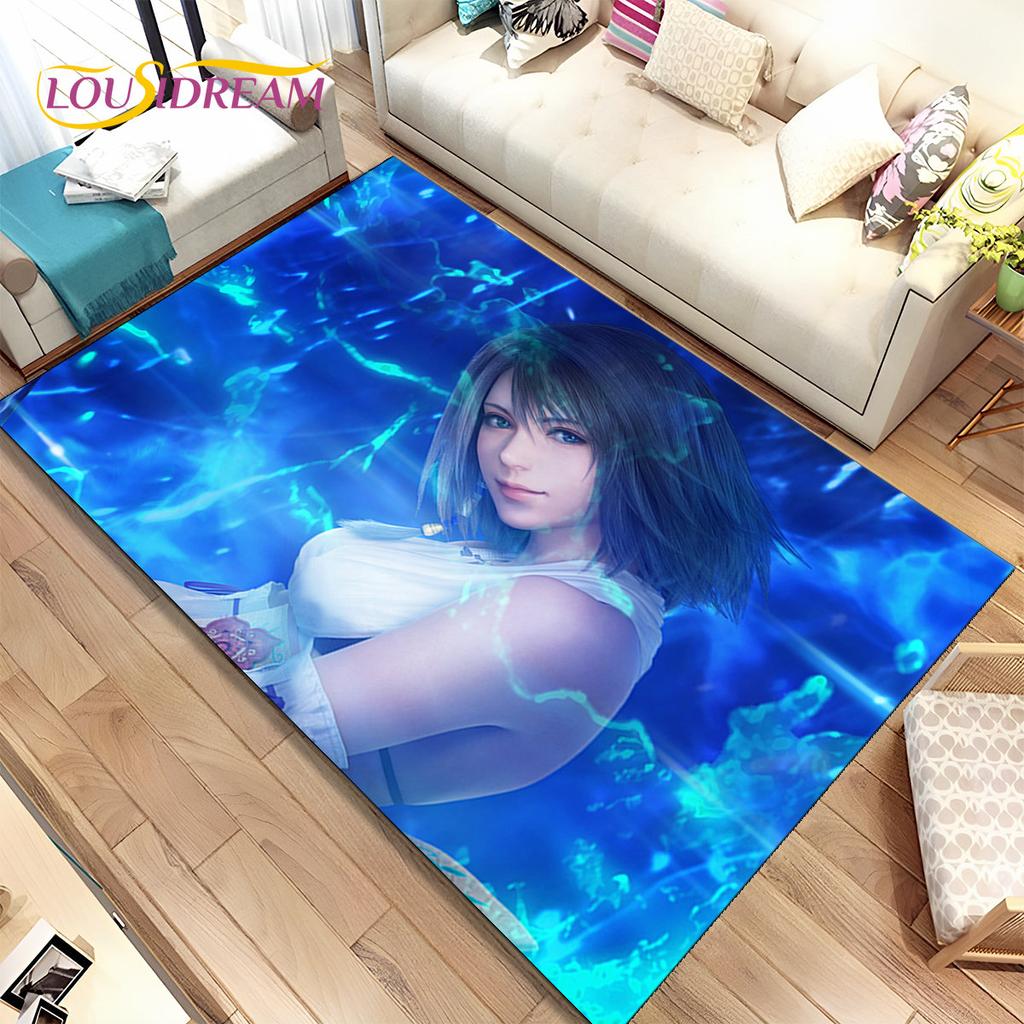 Final Fantasy Series Games Area Rug,Carpet Rug for Home Living Room Children's Bedroom Sofa Doormat Decor,Non-slip Floor Mat 3D