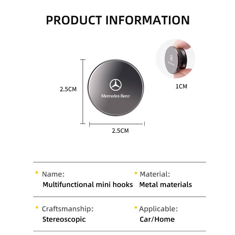 Car Mini Storage Hook Hidden Circular Fastener Keychain Clip For Mercedes Benz AMG A C E S G Class W201 W210 W108 W204 W205 W203 QI1