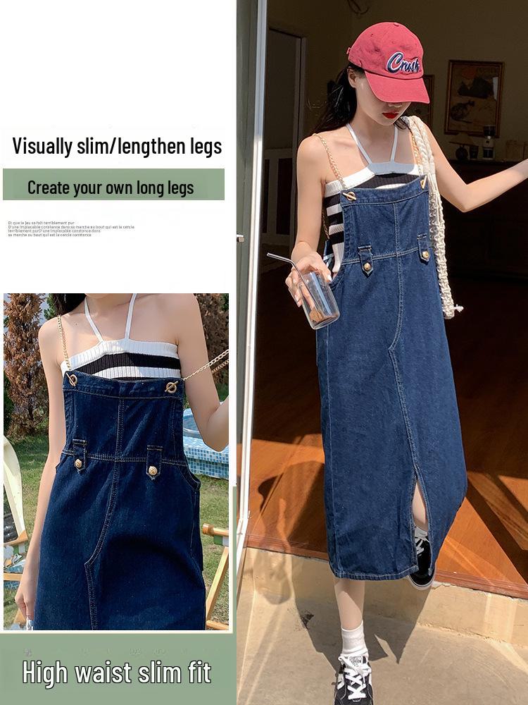 Girls' New Arrival Summer Denim Suspender Skirt - Cute, Slimming, Age-Reducing & Loose Fit