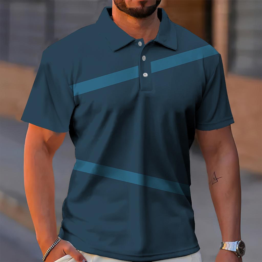 Men's Golf Shirt Casual Sports V Neck Ribbed Collar Short Sleeve Fashion Casual Solid Color Plain Spring & Summer Regular Fit