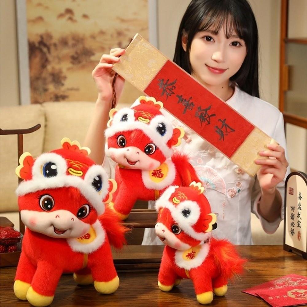 Stuffed Mascot Horse Plush Toys New Year Festival Pony Decor Cute Koi Lucky Horse Doll