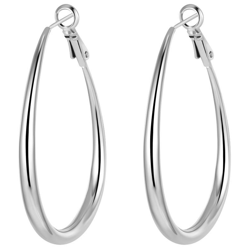 Water Droplet Plain Ring Earrings for Female Niche, Minimalist and Cool Style, Large Ear Rings, High-end Hong Kong Style Ear Accessories