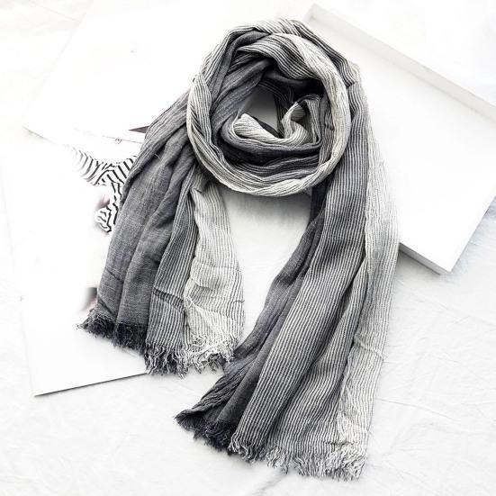 Женский шарф в стиле пэчворк с цветной отделкой из кисточек, шаль с морщинами, мягкий, удобный, терморегулирующий шарф, аксессуар для одежды