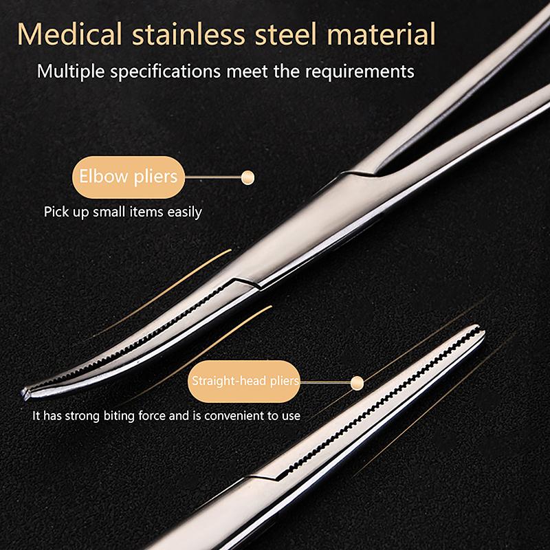 12.5/14/16/18 см Изогнутоносые/Прямые Изогнутые Ножницы-Пинцеты из Нержавеющей Стали с Блокировкой, Зажимные Пинцеты, Гемостатические Зажимы