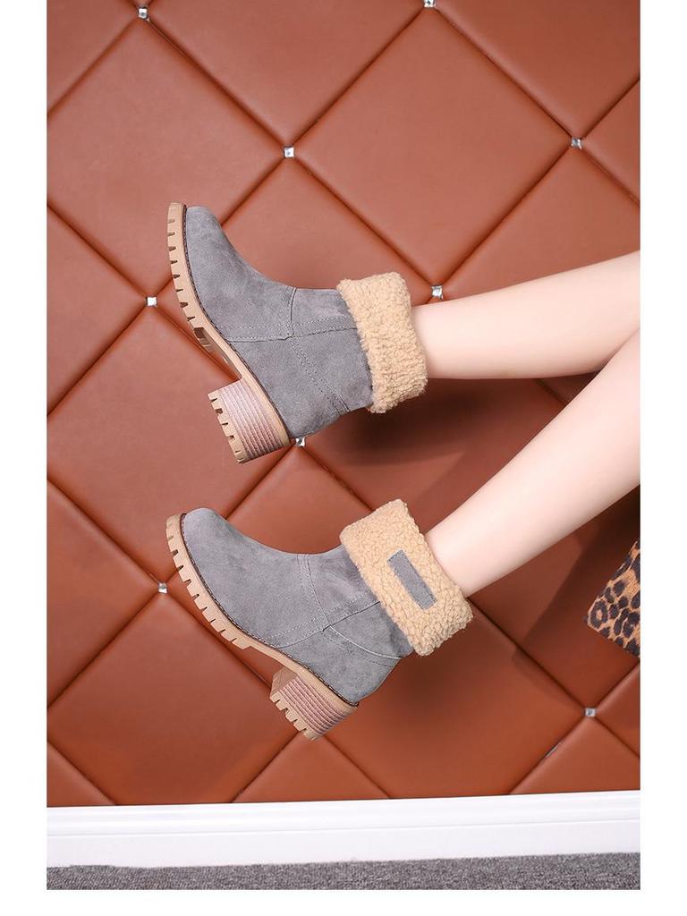 Женские зеленые зимние ботильоны с плоской подошвой и меховой подкладкой