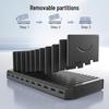 10-Port USB PD Charging Station with Storage Rack for Tablets & Phones