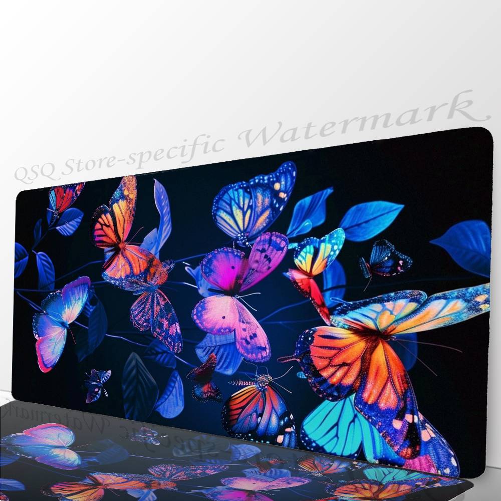 Magical Colorful Butterfly Mousepad Non-slip Suitable For Office Computers Laptops E-sports Game Desk Mats XXL Keyboard