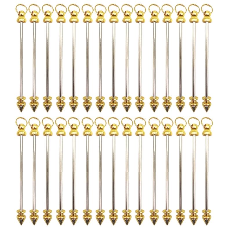 30 шт. Металлические стержни-шармы с пинами с ушком, Металлические подвески-стержни для нанизывания бусин, Универсальные аксессуары для бисероплетения для дизайнеров ювелирных изделий