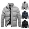 Men's Casual Solid-color Warm Cotton-padded Jacket, Bread Coat, Men's Stand-up Collar Thickened Zipper Cotton-padded Jacket Jacket