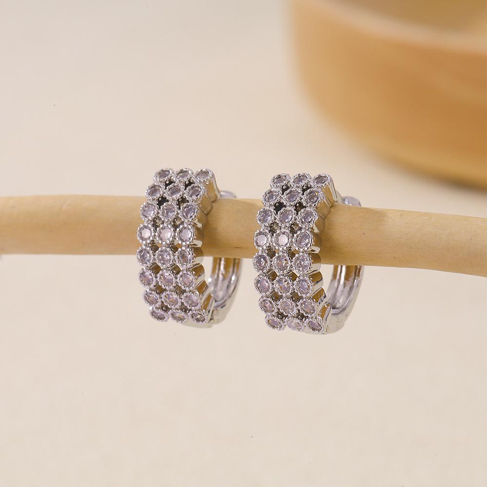 Color Earrings Women'S Jewelry Selection, Fashionable Multi-Style Zircon Earrings Inlaid With Zirconium Exquisite Jewelry