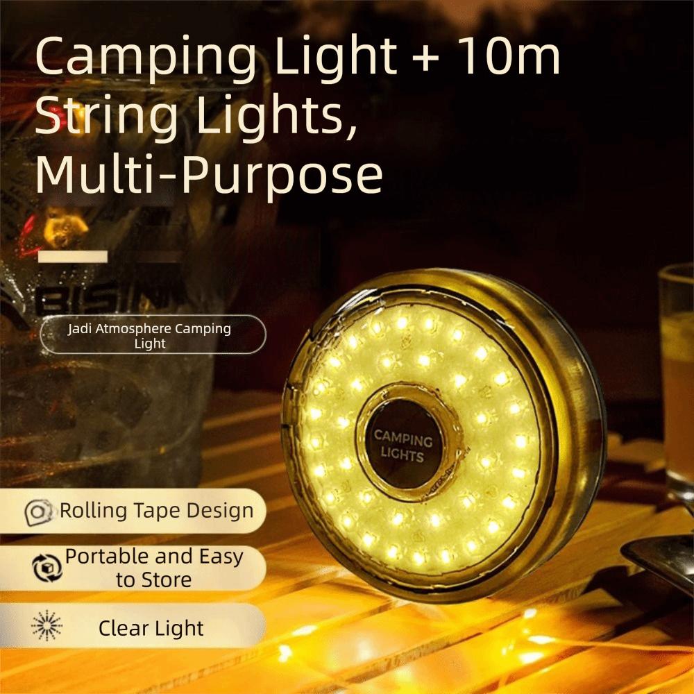 Plastic Texture Camping String Lights USB Rechargeable Retractable Camping Light  Yard Garden