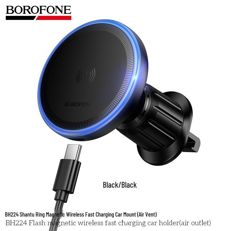 Borofone BH224 Магнитное Беспроводное Быстрое Зарядное Устройство Крепление в Вентиляционное Отверстие Автомобиля