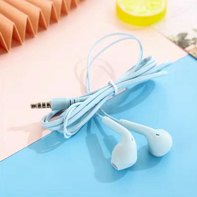 3,5-миллиметровый разъем Candy Color Macaron Проводная гарнитура-вкладыш с микрофоном для музыкальных звонков Студенческая деловая простая проводная гарнитура унисекс