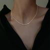 Sparkling Starry Choker Necklace For Women Anniversary Bride Wedding Clavicle Plain Chain Necklace Gift Fashion Jewelry