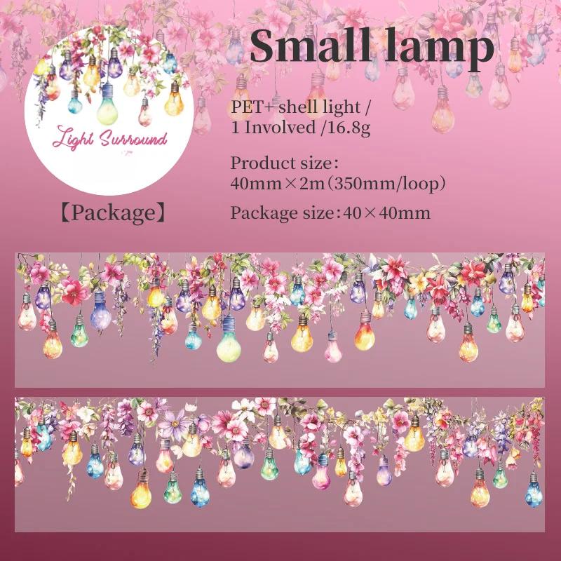 40mm*2m 1pc PET Tape Stickers Creativity Scrapbooking Hand Account Adhesive Hand Made Diy Junk Journal Craft Supplies