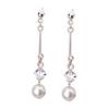 LOKUMI Earrings Made In Japan 18k Gold K18 Post K18 Compatible with Metal Allergies Pearl Cubic Swing Stud Ladies Simple Popularity Bijou Long Larger