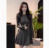 2025 Douyin Influencer Style Round Neck Slimming Sweater Dress for Women - Plus Size Available