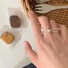 Niche Design Sense Irregular Line Bow Open Ring Women'S Personality Fashion Trend Versatile Ring Ring