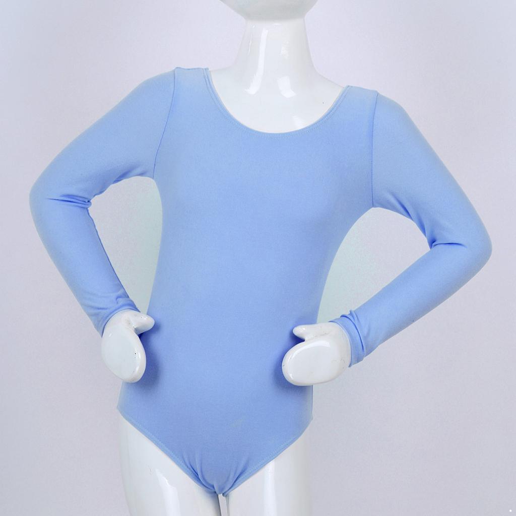 Детский купальник с длинным рукавом для гимнастики, балета и танцев - Удобный и эластичный комбинезон различных цветов