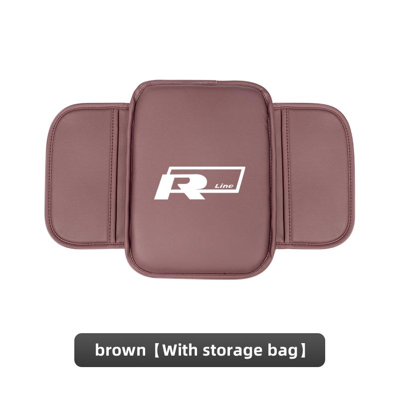 PIG1 Volkswagen Car Logo Armrest Box Cushion Pad Auto Armrest Mat Leather For VW GTI Polo Golf MK6 Passat B6 Tiguan Arteon Jetta ID.3