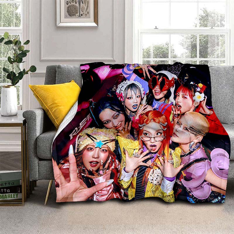 Soft flannel blanket, K-POPX-XG girl group poster blanket, portable home travel blanket, suitable for sofa beds, bedrooms, and