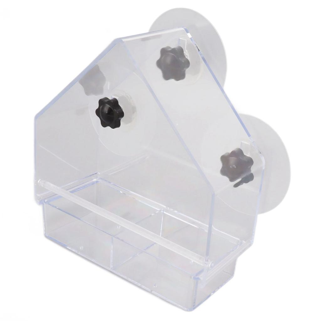 Кормушка для птиц на окно, съемный лоток, прозрачная, прочная, легкая, с 3 крепкими