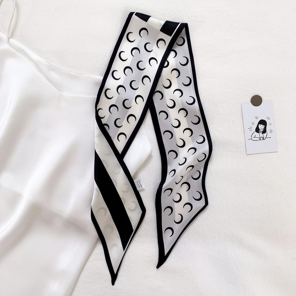 Scarf for Women's Spring and Summer New Korean Version Letter F Decorative Scarf Thin Long Ribbon Hairband Tie Bag