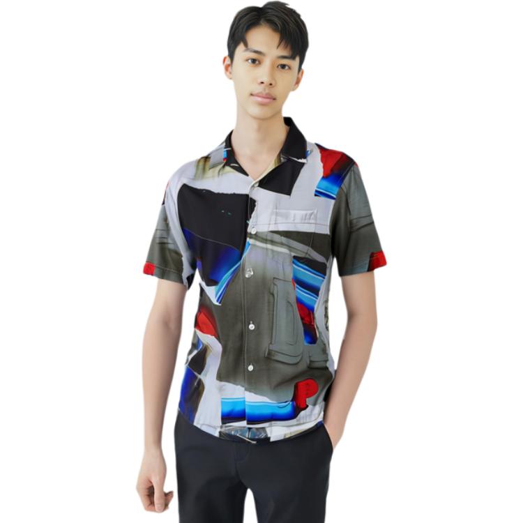 Thisisneverthat SS24 Printed Pattern Pleated Button Short Sleeve Shirt Unisex shirts Multiple-Colors TN241WSHTS02MLT
