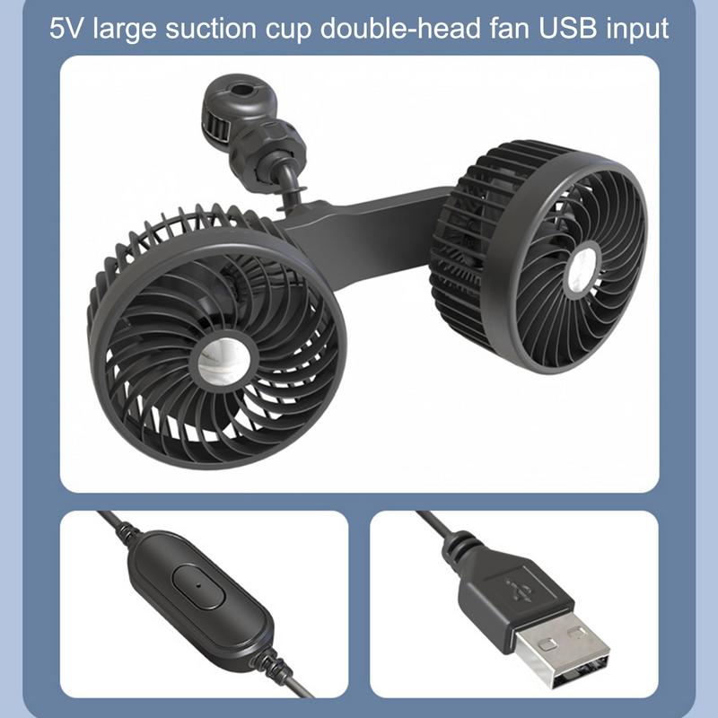 Вентилятор для автомобиля USB зарядка вращающийся двойной головкой 12 В охладитель бесшумный вентилятор 3 скорости регулируемый простая установка эффективное охлаждение