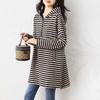 Fashion Striped Hooded Sweatshirt Women's 2025 New Autumn Temperament Slim Mid-length Top
