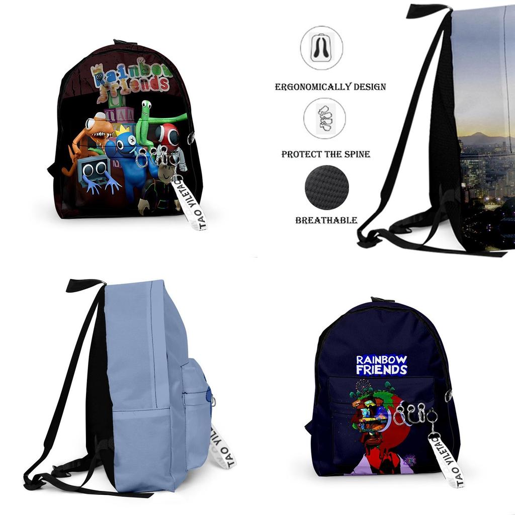 Рюкзак Roblox Rainbow Friends из прочного полиэстера, школьный рюкзак для путешествий, рождественский подарок