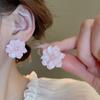 Модные серьги-капли с розовыми цветами Элегантные гвоздики-цветы Простые крупные гвоздики-цветы Женские