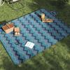 Foldable Picnic Blanket Blue Wave 200x150cm Velvet