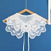 Organza Embroidery Women's Lace Collar Bow Fake Collar Dress Blouse Decor